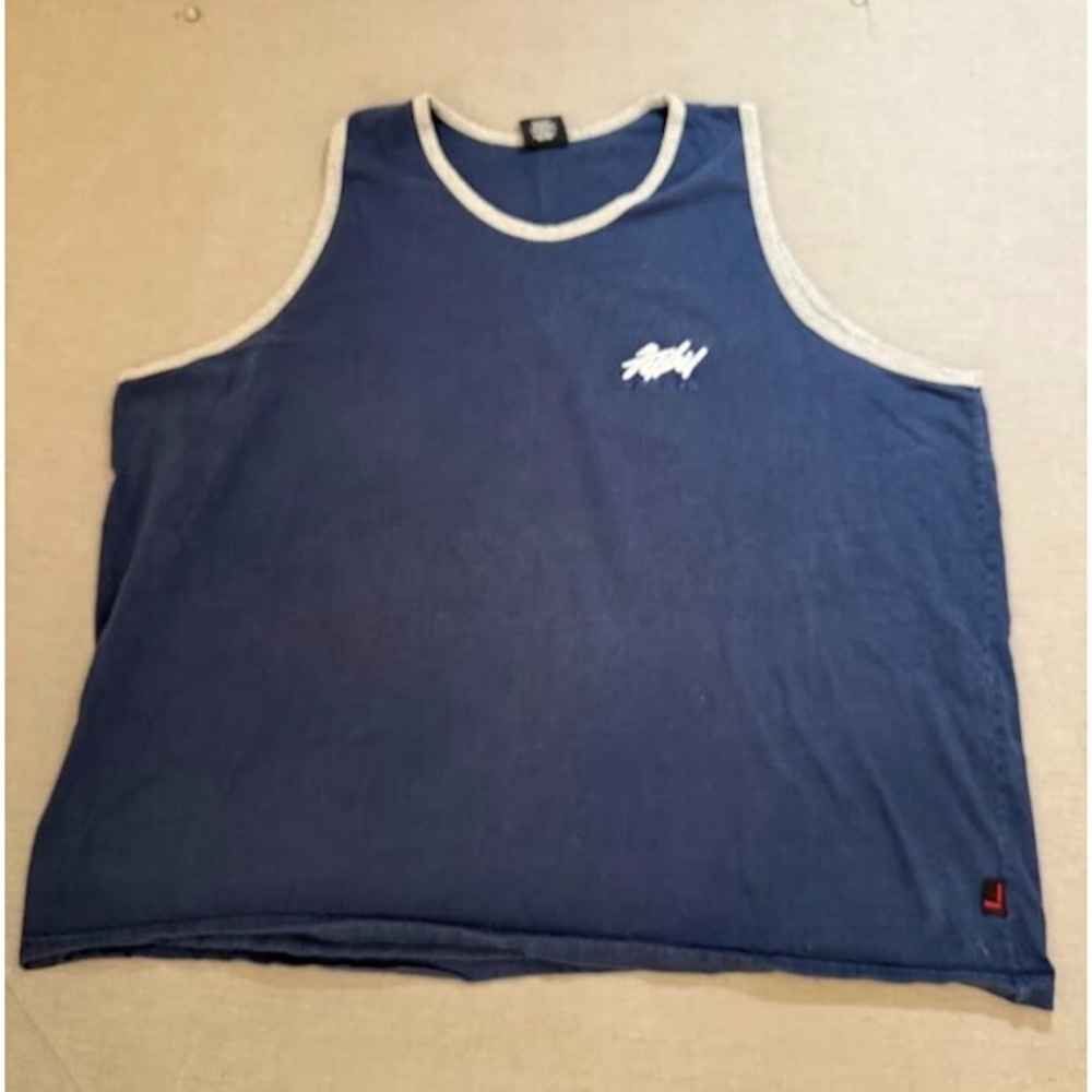 Vintage‎ FUBU Sports Shirt Adult 3X Blue Sleeveless Logo Pullover Tank Mens.